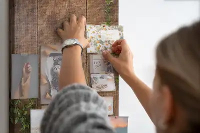 Rustic wood wall cork memo board