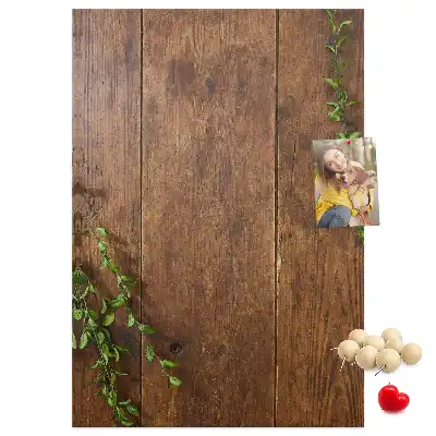 Rustic wood wall cork memo board
