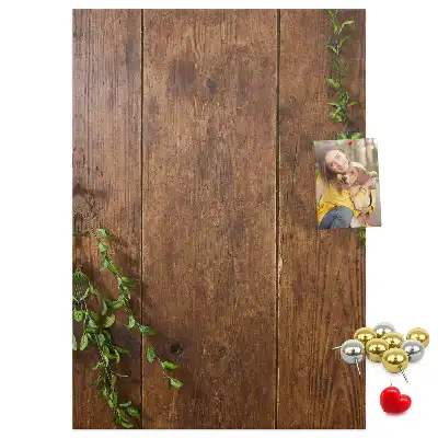 Rustic wood wall cork memo board