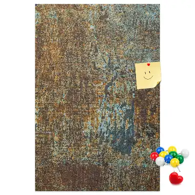 Wall cork memo board Rusty metal