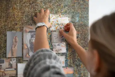 Wall cork memo board with rusty metal frame
