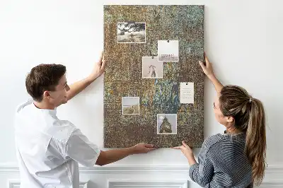 Wall cork memo board Rusty metal