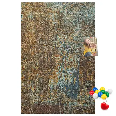 Wall cork memo board Rusty metal