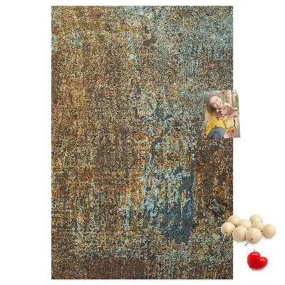 Wall cork memo board Rusty metal
