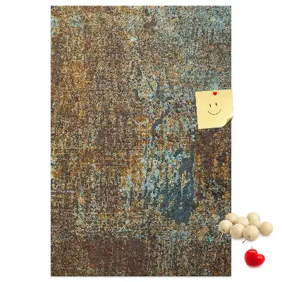 Wall cork memo board Rusty metal