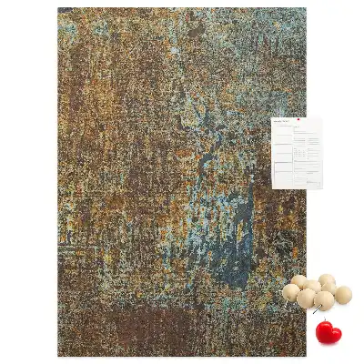 Wall cork memo board Rusty metal