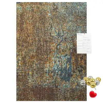 Wall cork memo board with rusty metal frame