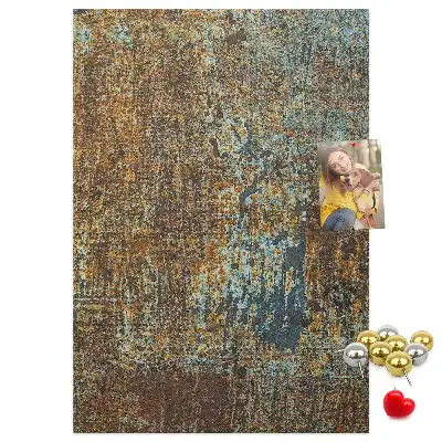 Wall cork memo board Rusty metal