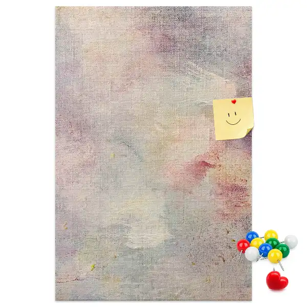 Wall cork memo board with spilled paint stain design