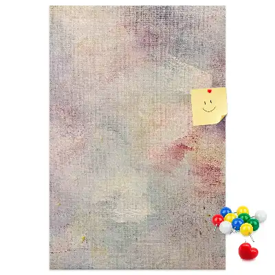 Wall cork memo board with spilled paint stain design
