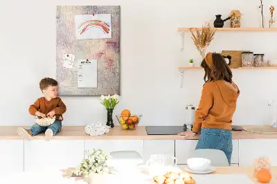 Wall cork memo board with spilled paint stain design