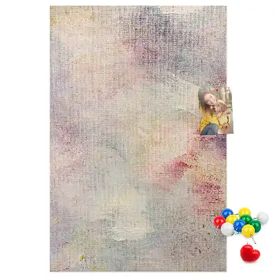 Wall cork memo board with spilled paint stain design