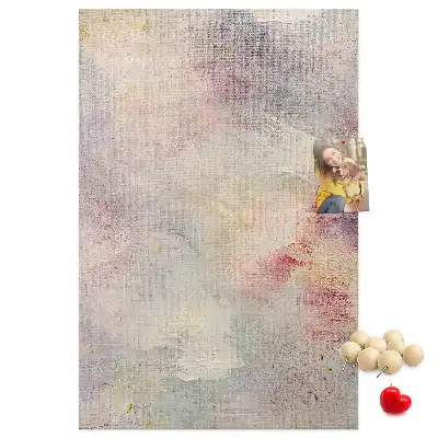 Wall cork memo board with spilled paint stain design
