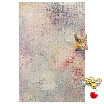 Wall cork memo board with spilled paint stain design