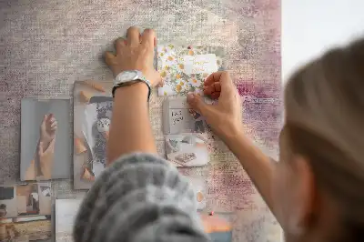 Wall cork memo board with spilled paint stain design