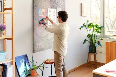 Wall cork memo board with spilled paint stain design