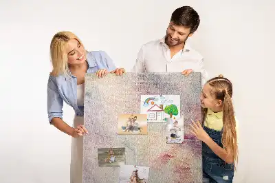 Wall cork memo board with spilled paint stain design