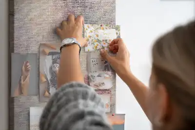 Wall cork memo board Spilled paint stains