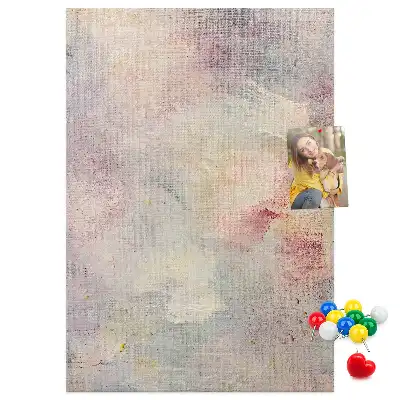 Wall cork memo board with spilled paint stain design