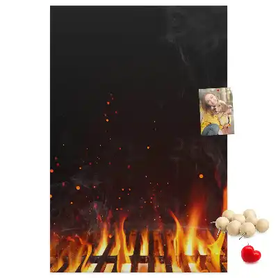 Wall cork memo board Grill flames