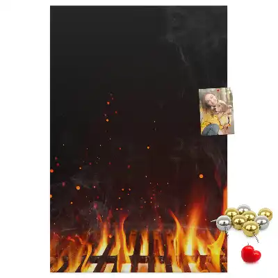 Wall cork memo board Grill flames