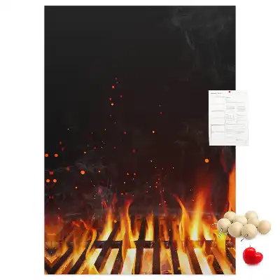 Wall cork memo board Grill flames