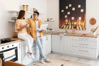 Wall cork memo board Grill flames