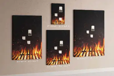 Wall cork memo board with flames print