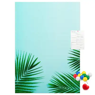 Artistic leaves abstract wall cork memo board