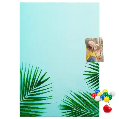Artistic leaves abstract wall cork memo board