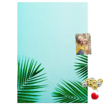 Artistic leaves abstract wall cork memo board