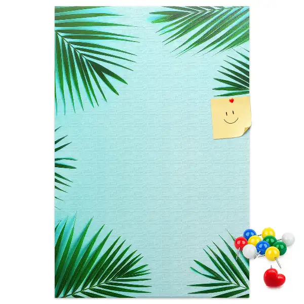 Dense tropical foliage cork pin board