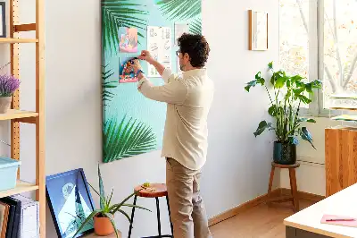 Dense tropical foliage cork pin board