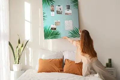 Dense tropical foliage cork pin board