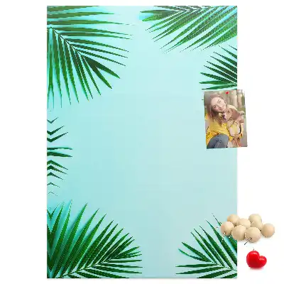 Dense tropical foliage cork pin board