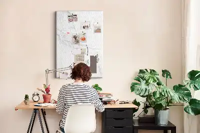 Marble stone wall cork memo board