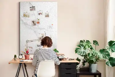 Marble stone wall cork memo board
