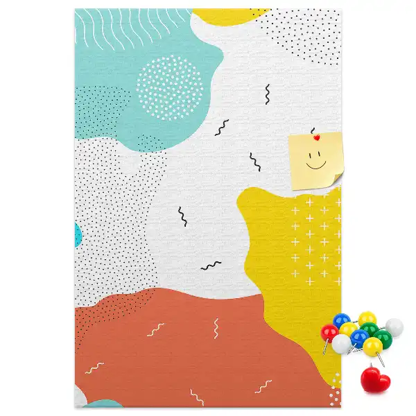 Doodle abstraction cork pin board