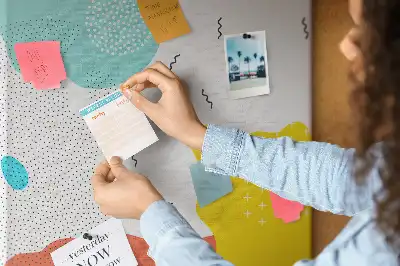 Doodle abstraction cork pin board