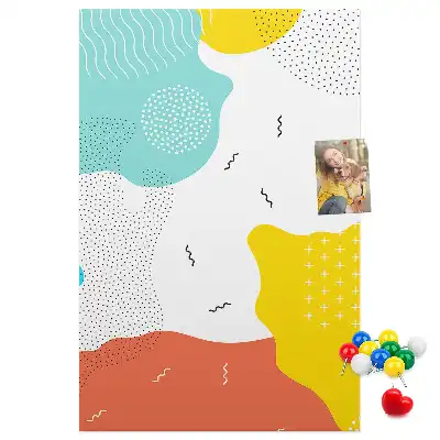 Doodle abstraction cork pin board