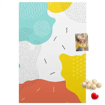 Doodle abstraction cork pin board