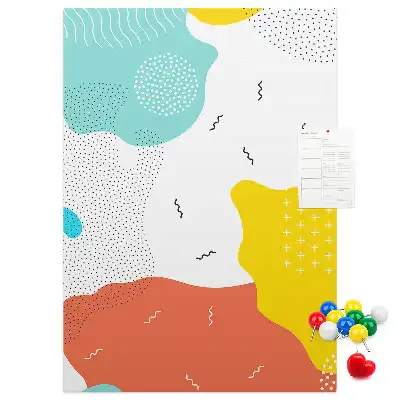 Doodle abstraction cork pin board