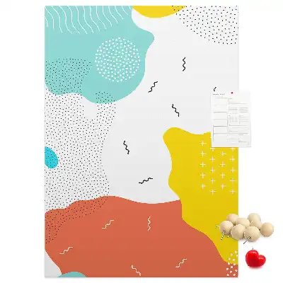 Doodle abstraction cork pin board