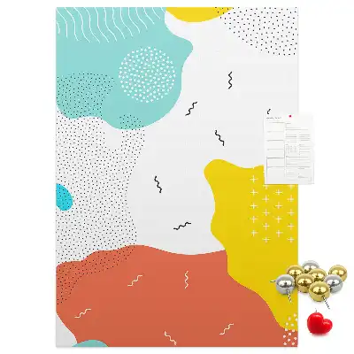 Doodle abstraction cork pin board