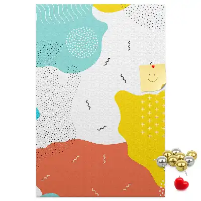 Doodle abstraction cork pin board