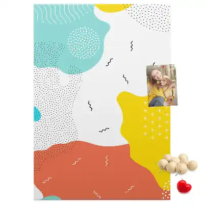 Doodle abstraction cork pin board