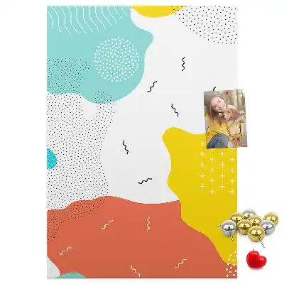 Doodle abstraction cork pin board