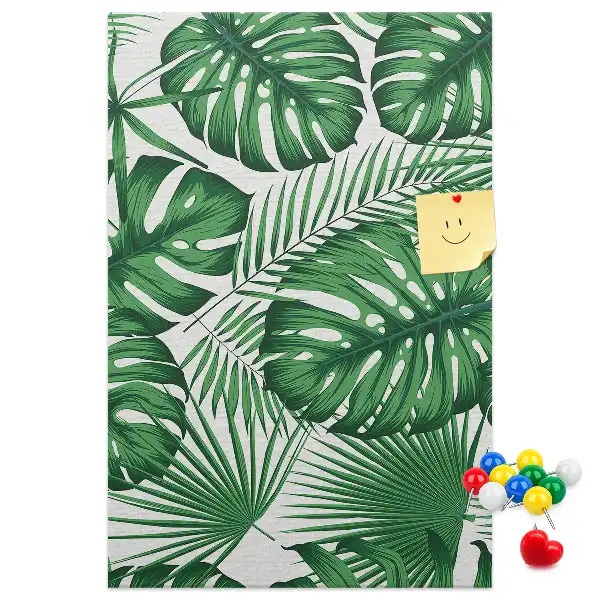 Green Monstera Leaf Cork Note Board