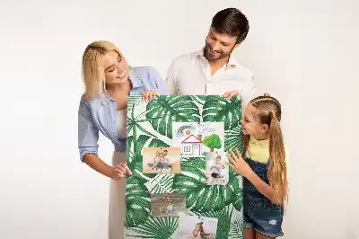 Green Monstera Leaf Cork Note Board