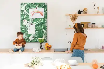 Green Monstera Leaf Cork Note Board
